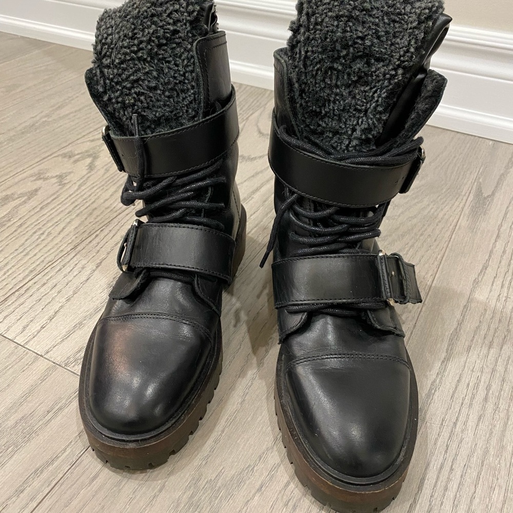 Zara moto combat boots